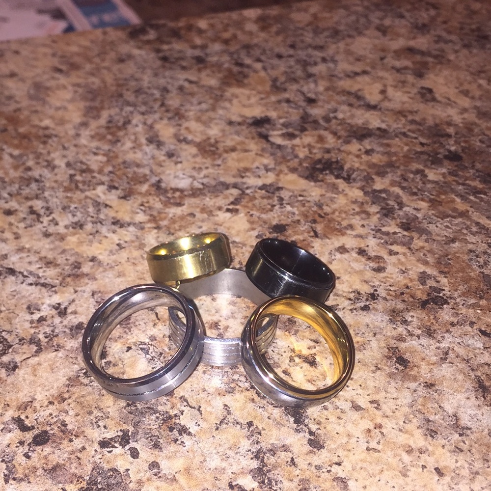 5 pure tungsten men’s wedding bands.